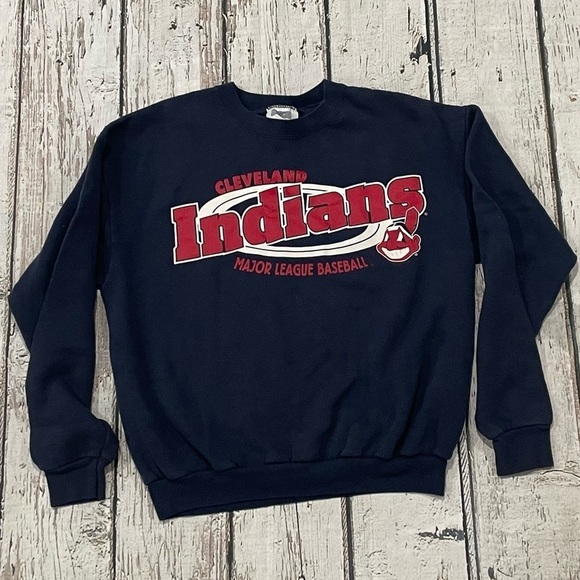Vintage 90s Cleveland Indians MLB Baseball Sports 1990s Crewneck Sweatshirt - Picture 1 of 5